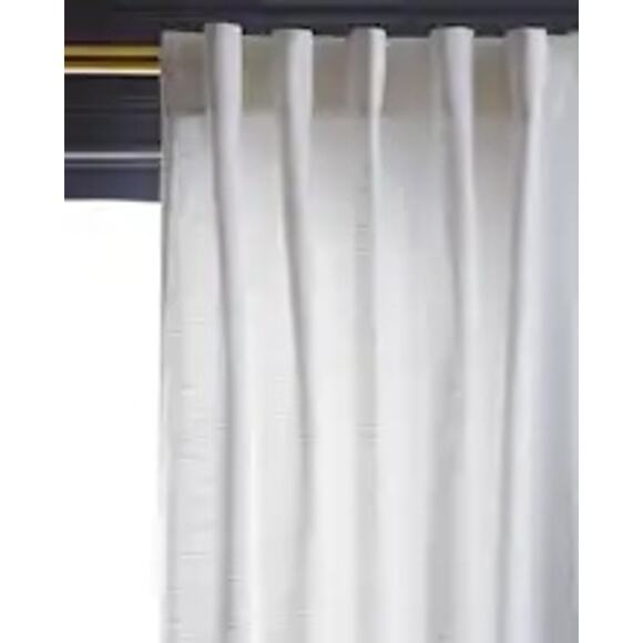 NwT Quince set of 2 48x96 Cotton Slub Curtain in white - Picture 2 of 4